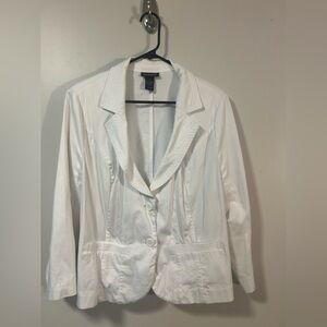 Lane Bryant White Blazer Fitted Business Suit Casual Jacket Plus size 18